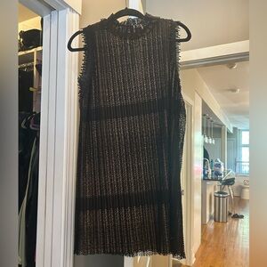 Alexis Black Lace w/ nude underlay dress